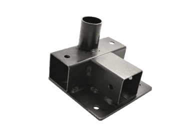 SB-IC Conector angular preto tubo quadrado e tubo redondo centrado