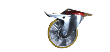 WBR160-B Rodízio de tração reforçado giratório com freio em borracha, 160 mm de diâmetro