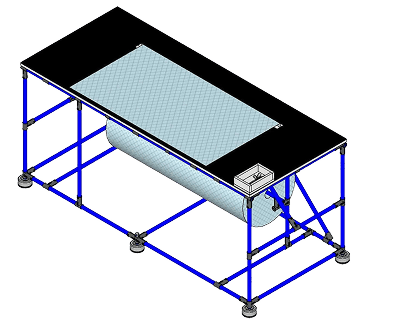 Mesa de embalagem industrial ajustável